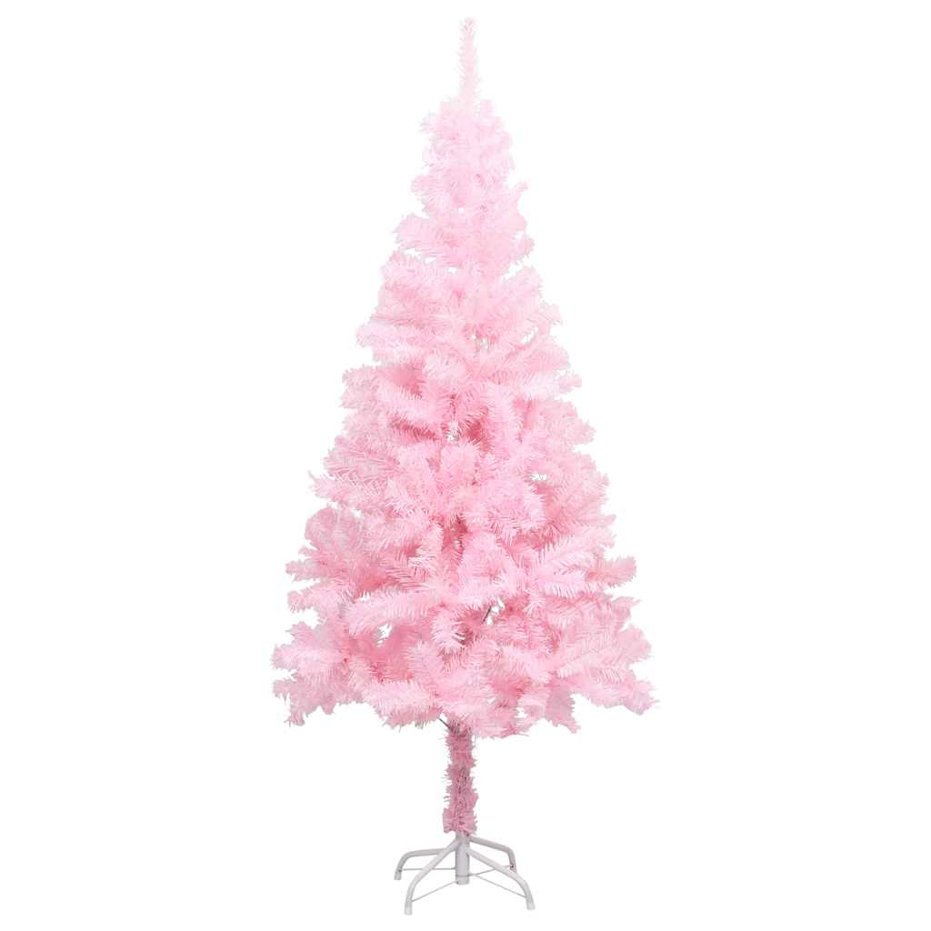 Umělý Vánoční Stromek S Led A Sadou Koulí Růžový 180 Cm Pvc