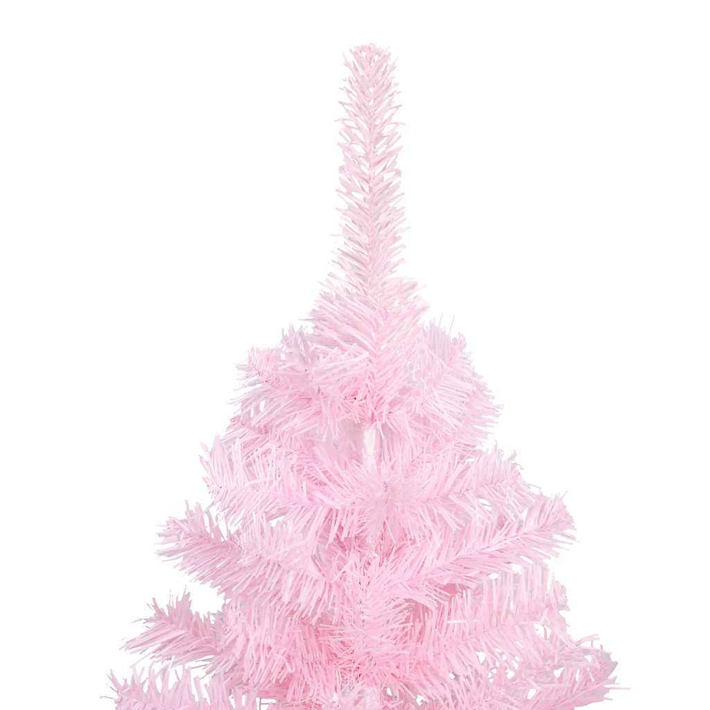 Umělý Vánoční Stromek S Led A Sadou Koulí Růžový 180 Cm Pvc