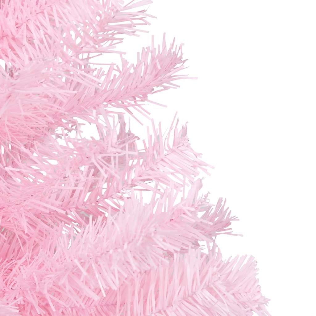 Umělý Vánoční Stromek S Led A Sadou Koulí Růžový 180 Cm Pvc