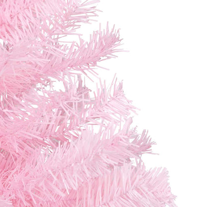 Umělý Vánoční Stromek S Led A Sadou Koulí Růžový 180 Cm Pvc