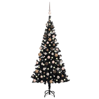 Umělý Vánoční Stromek S Led A Sadou Koulí Růžový 180 Cm Pvc