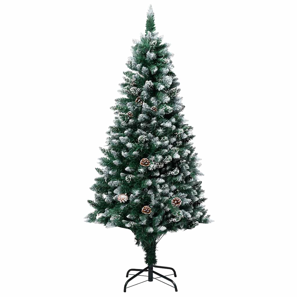Umělý Vánoční Stromek Led Osvětlení Sada Koulí A Šišky 180 Cm Růže