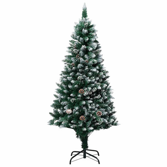 Umělý Vánoční Stromek Led Osvětlení Sada Koulí A Šišky 180 Cm Růže