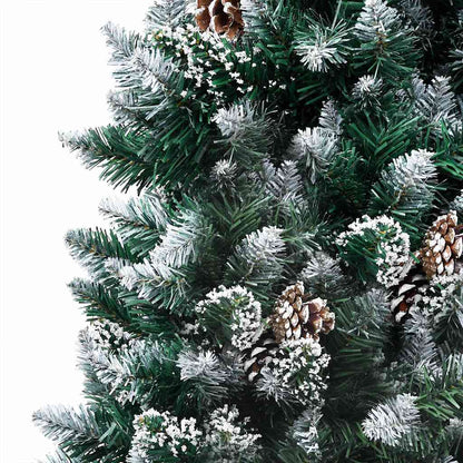 Umělý Vánoční Stromek Led Osvětlení Sada Koulí A Šišky 180 Cm Růže