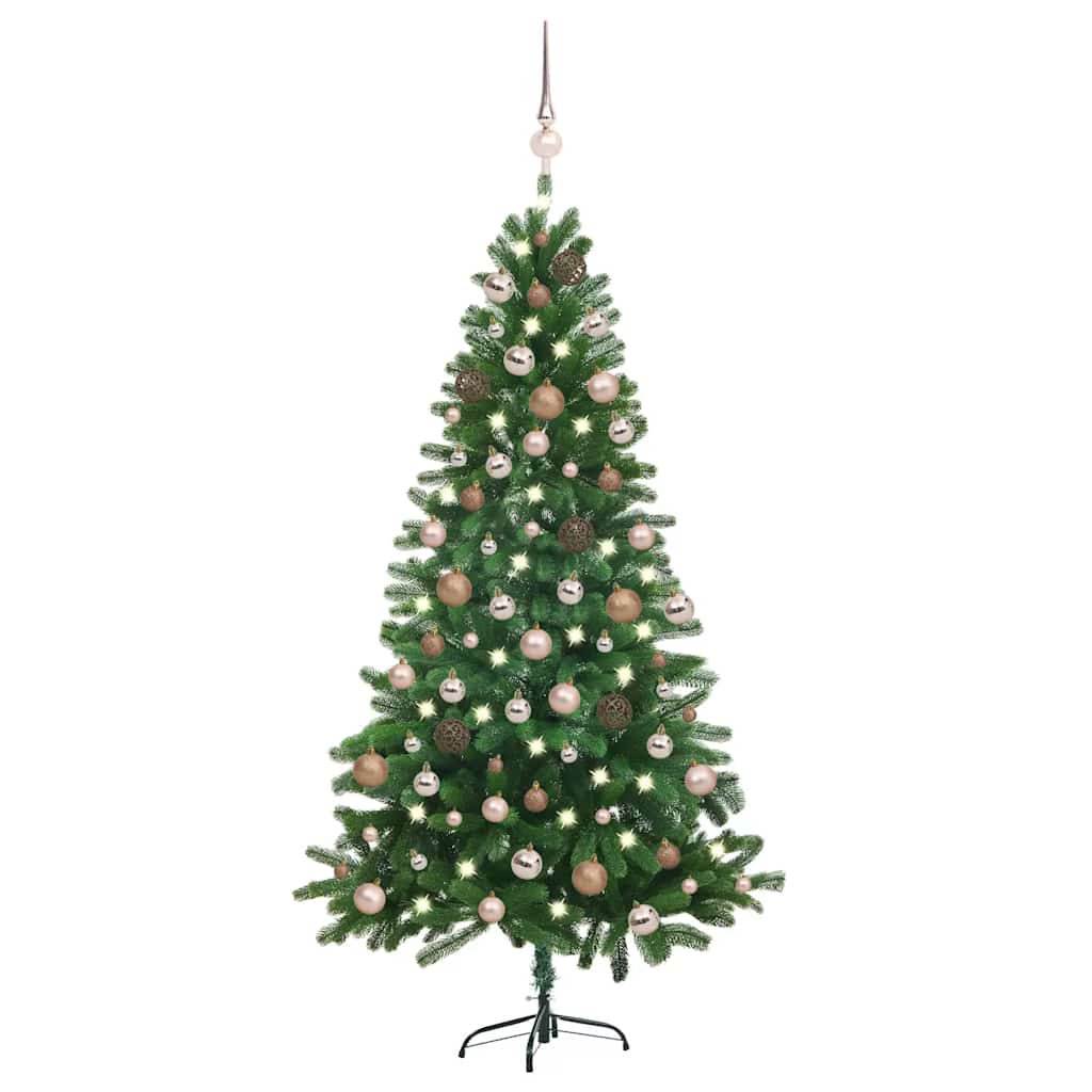 Umělý Vánoční Stromek S Led A Sadou Koulí 65 Cm Zelený