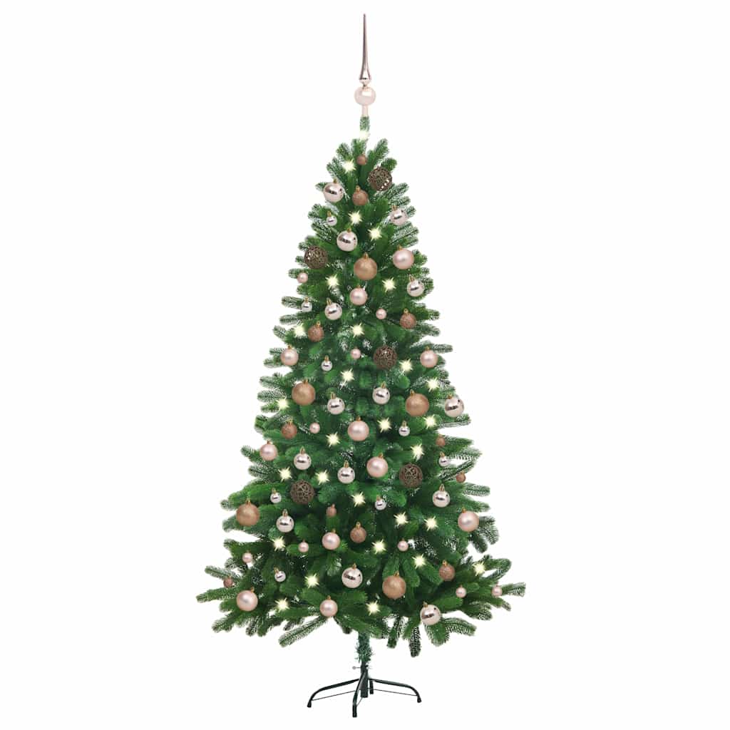 Umělý Vánoční Stromek S Led A Sadou Koulí 65 Cm Zelený