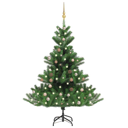 Umělý Vánoční Stromek Normandská Jedle Led A Koule Zelený 150Cm