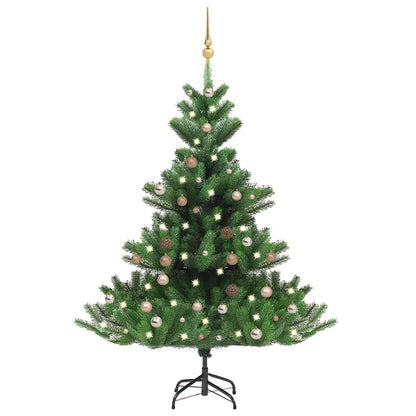 Umělý Vánoční Stromek Normandská Jedle Led A Koule Zelený 150Cm