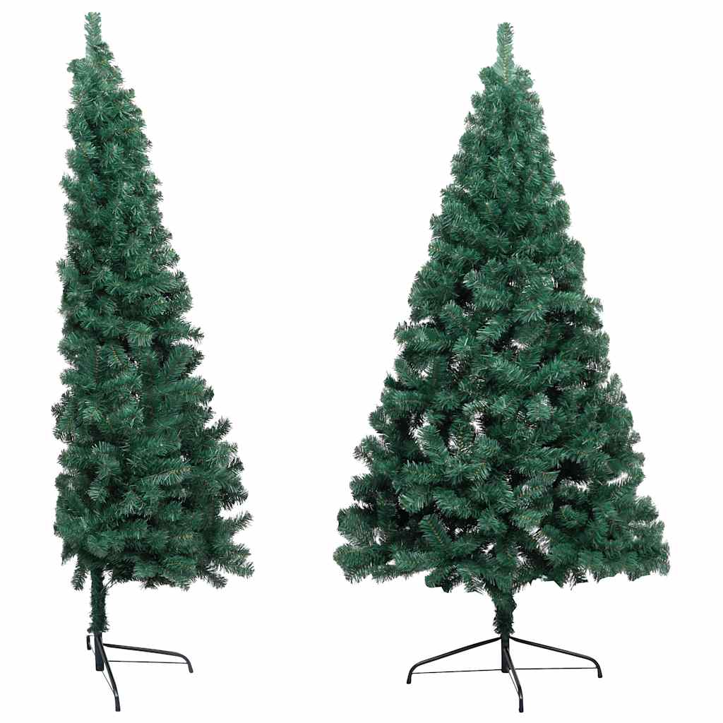 Umělý Vánoční Půl Stromek S Led A Sadou Koulí Zelený Zelená