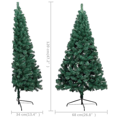 Umělý Vánoční Půl Stromek S Led A Sadou Koulí Zelený Zelená