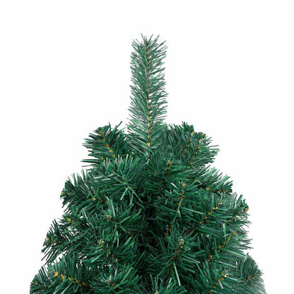 Umělý Vánoční Půl Stromek S Led A Sadou Koulí Zelený Zelená