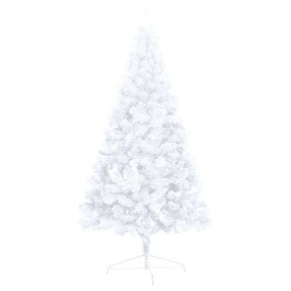 Umělý Vánoční Půl Stromek S Led A Sadou Koulí Bílý Bílá