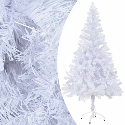 Umělý Vánoční Stromek S Led A Sadou Koulí 120 Cm 230 Větviček Bílo-Šedá
