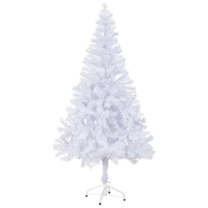 Umělý Vánoční Stromek S Led A Sadou Koulí 120 Cm 230 Větviček Bílo-Šedá