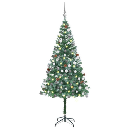 Umělý Vánoční Stromek Led Osvětlení Sada Koulí A Šišky 180 Cm