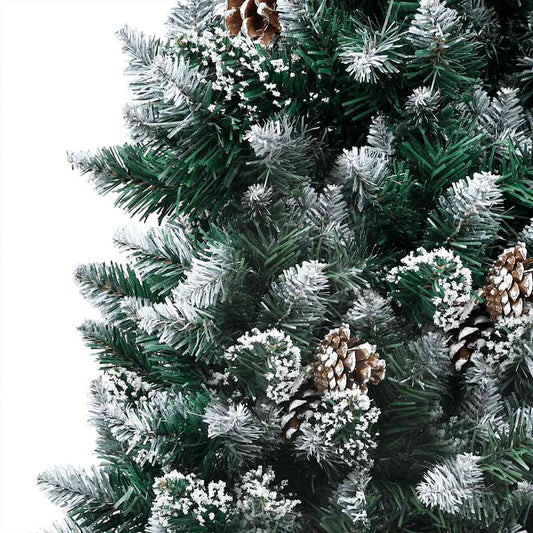 Umělý Vánoční Strom S Led A Sadou Koulí A Šiškami 150 Cm