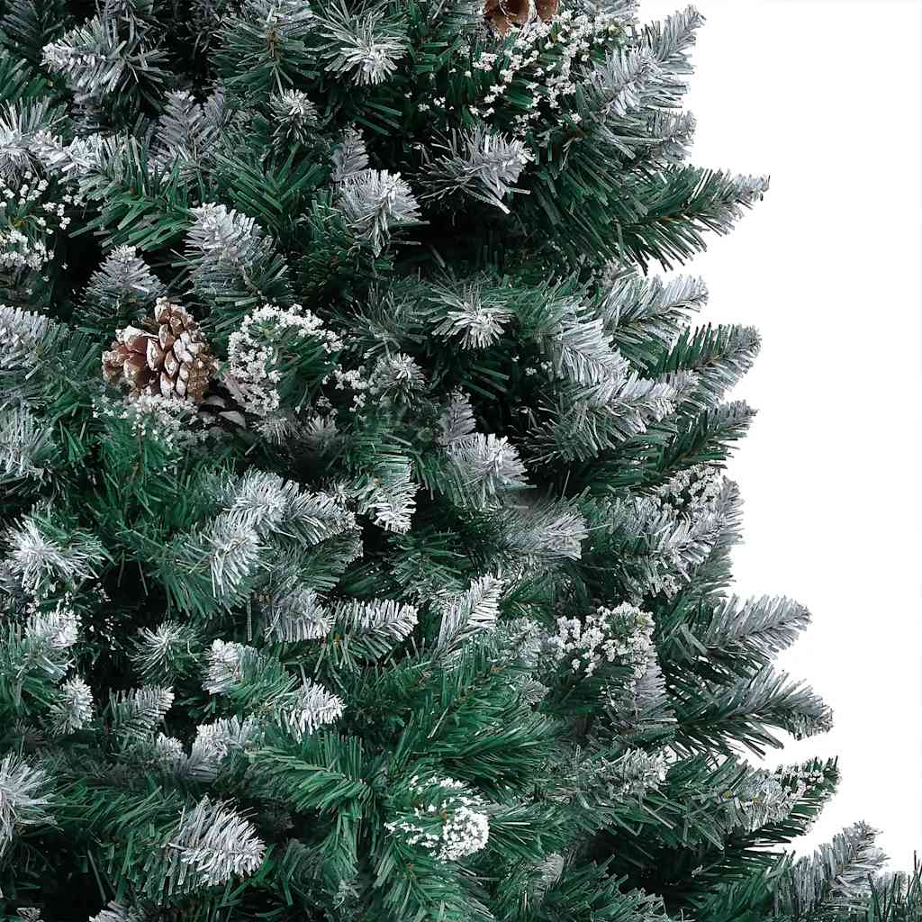 Umělý Vánoční Stromek Led Osvětlení Sada Koulí A Šišky 180 Cm Bílá