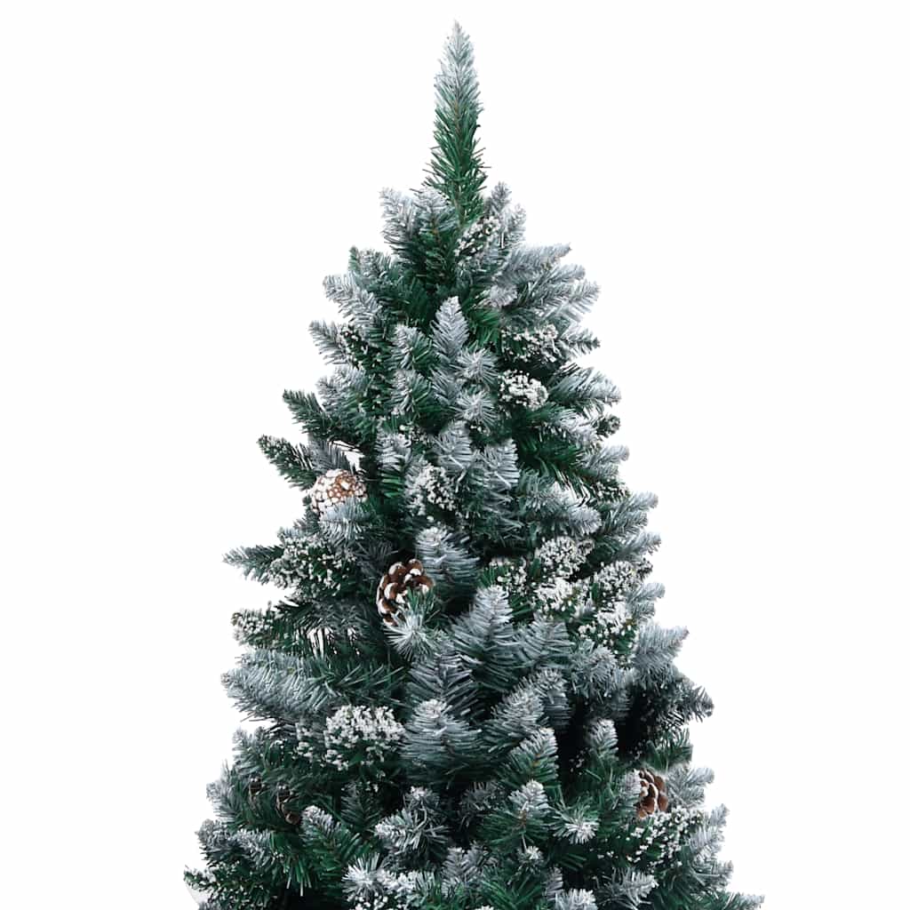 Umělý Vánoční Stromek Led Osvětlení Sada Koulí A Šišky 180 Cm Bílá