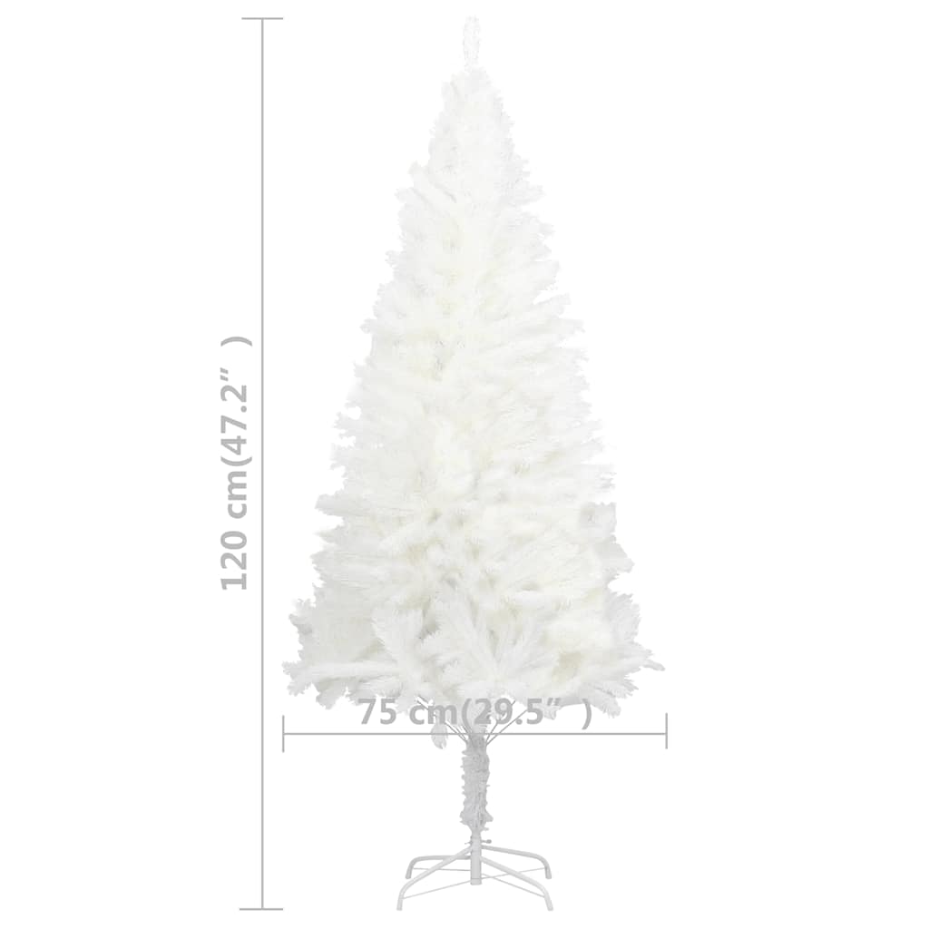 Umělý Vánoční Stromek S Led A Sadou Koulí Bílý 120 Cm