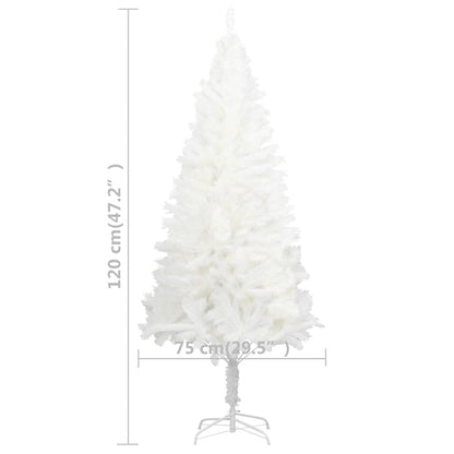 Umělý Vánoční Stromek S Led A Sadou Koulí Bílý 120 Cm