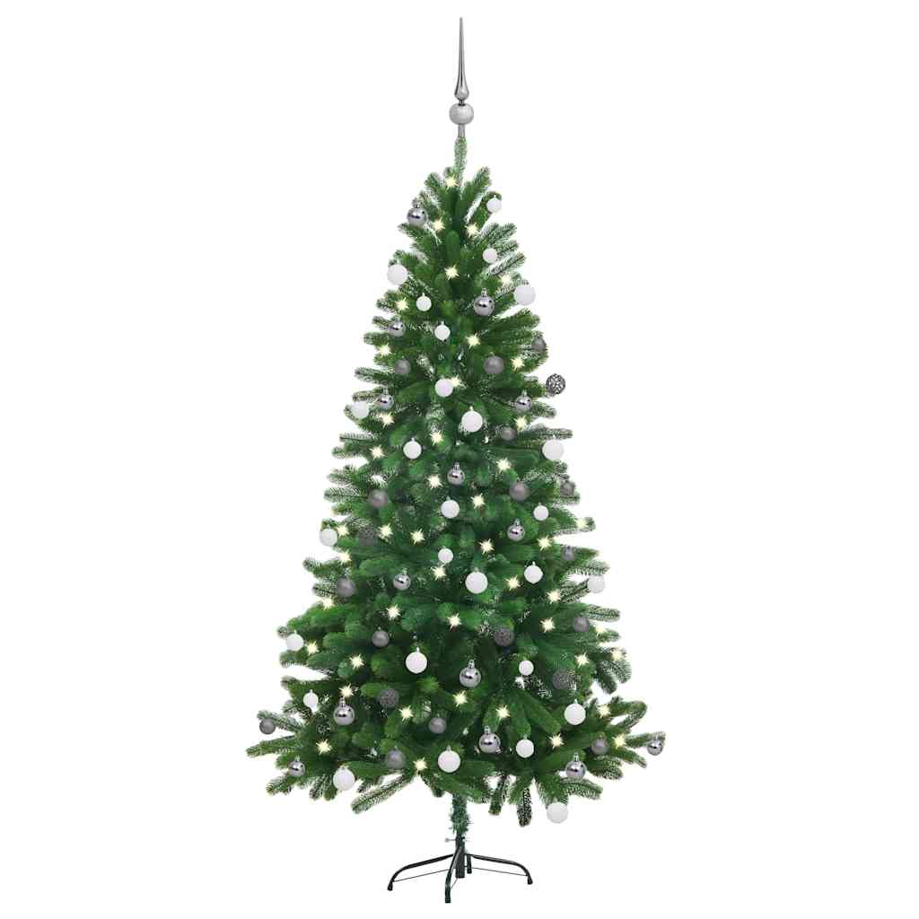Umělý Vánoční Stromek S Led A Sadou Koulí 65 Cm Zelený