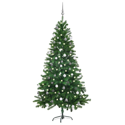 Umělý Vánoční Stromek S Led A Sadou Koulí 65 Cm Zelený