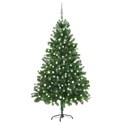 Umělý Vánoční Stromek S Led A Sadou Koulí 65 Cm Zelený