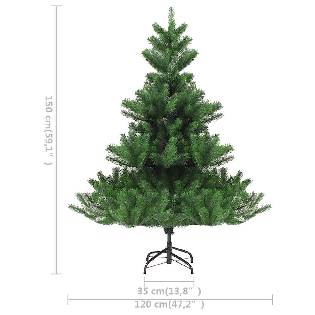 Umělý Vánoční Stromek Normandská Jedle Led A Koule Zelený 150Cm