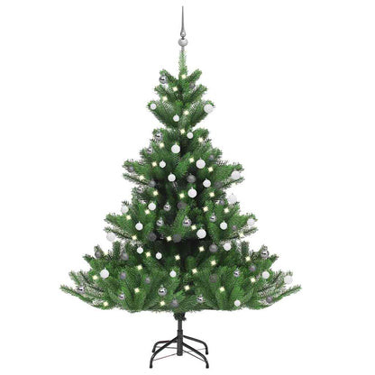 Umělý Vánoční Stromek Normandská Jedle Led A Koule Zelený 150Cm