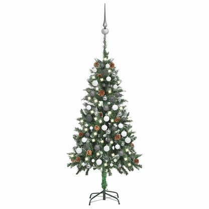 Umělý Vánoční Stromek Led Osvětlení Sada Koulí A Šišky 210 Cm
