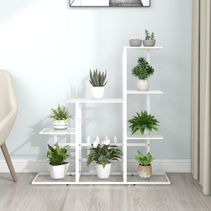 Stojan Na Květiny Na Kolečkách 94,5 X 25 X 92,5 Cm Bílý Kov Bílá