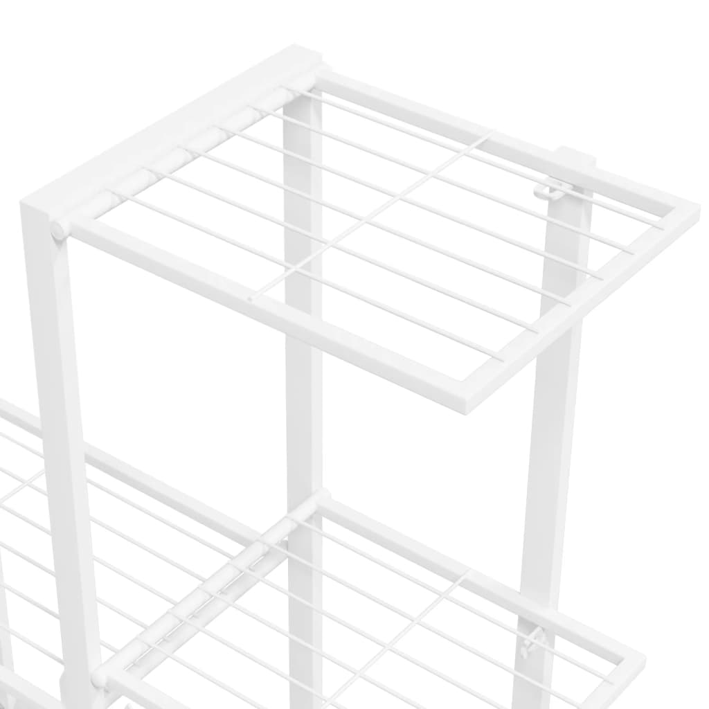 Stojan Na Květiny Na Kolečkách 94,5 X 25 X 92,5 Cm Bílý Kov Bílá