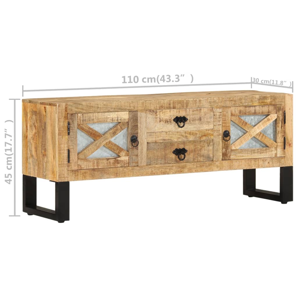 Tv Stolek 110 X 30 X 45 Cm Hrubé Mangovníkové Dřevo