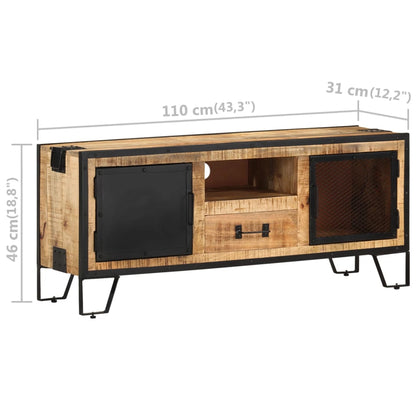 Tv Stolek 110 X 31 X 46 Cm Hrubé Mangovníkové Dřevo