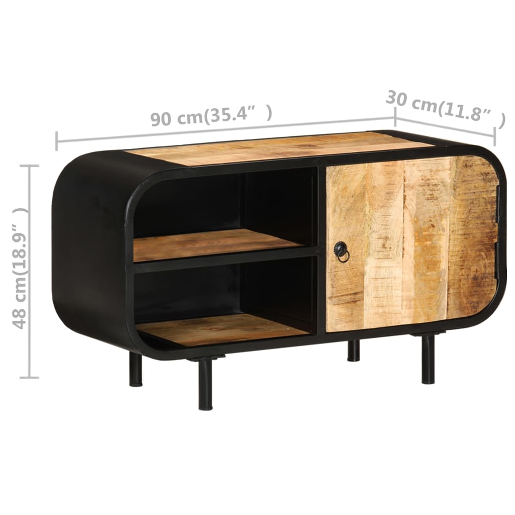 Tv Stolek 90 X 30 X 48 Cm Hrubé Mangovníkové Dřevo