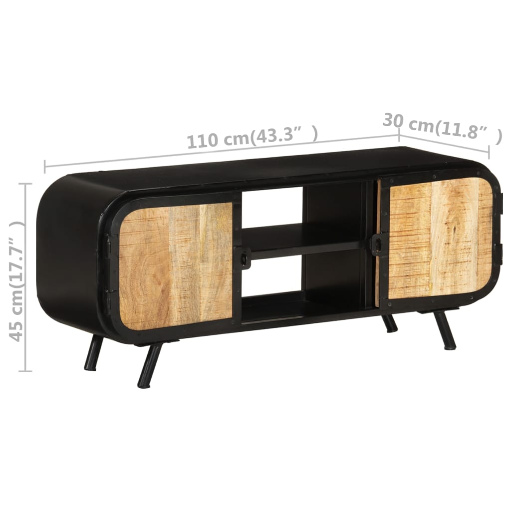 Tv Stolek 110 X 30 X 45 Cm Hrubé Mangovníkové Dřevo