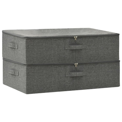 Úložné Boxy 2 Ks Textil 70 X 40 X 18 Cm Antracitové