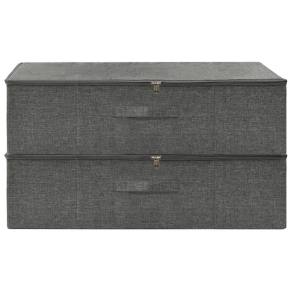 Úložné Boxy 2 Ks Textil 70 X 40 X 18 Cm Antracitové