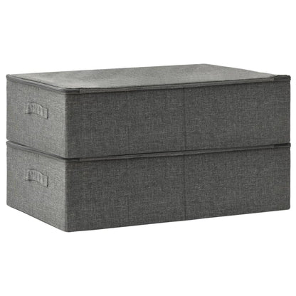 Úložné Boxy 2 Ks Textil 70 X 40 X 18 Cm Antracitové