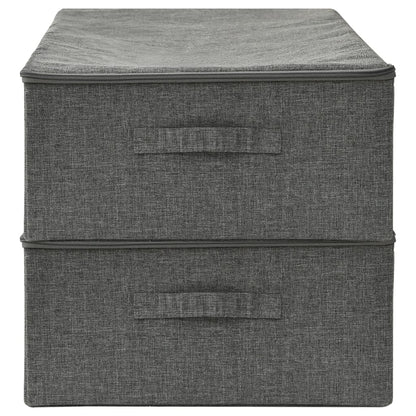Úložné Boxy 2 Ks Textil 70 X 40 X 18 Cm Antracitové