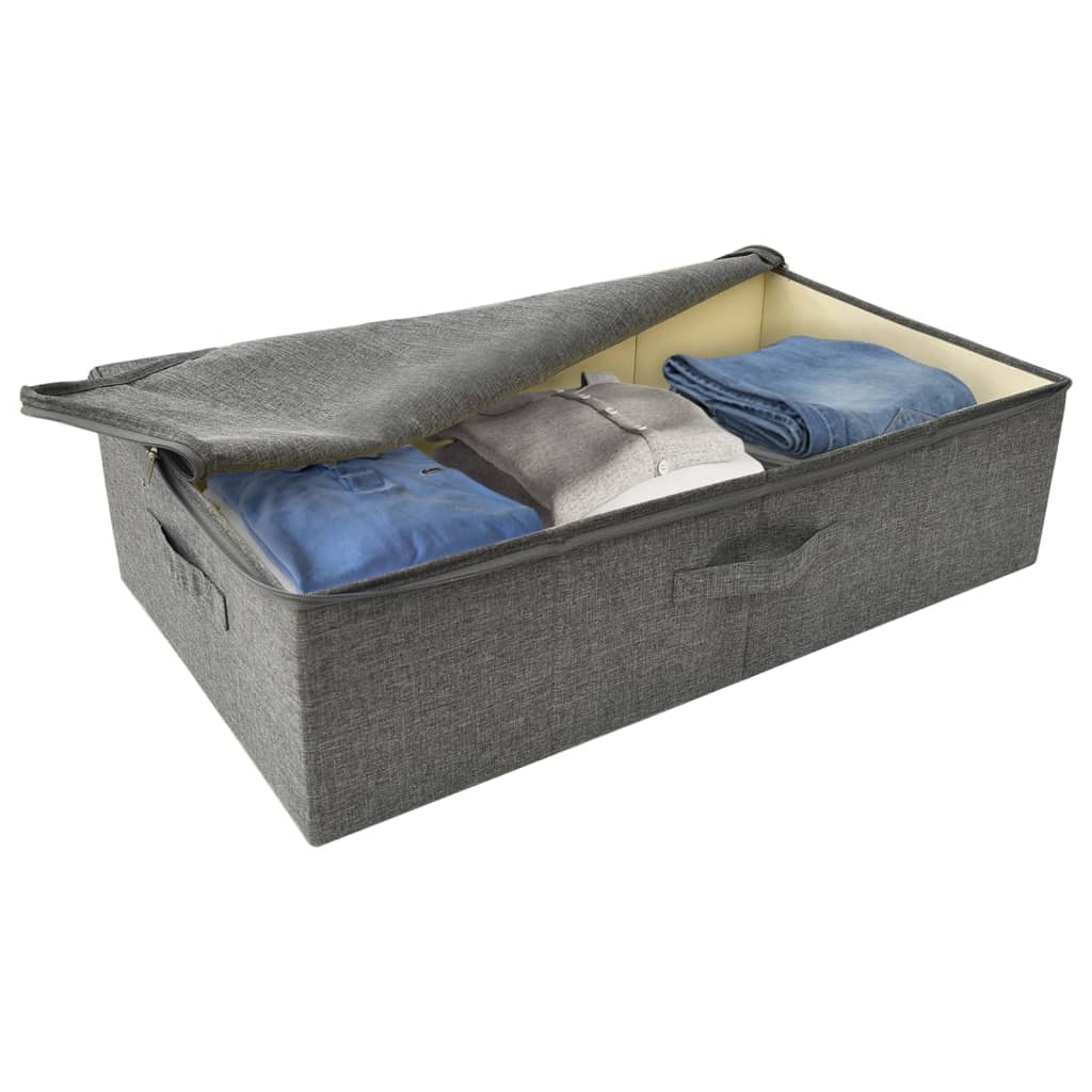 Úložné Boxy 2 Ks Textil 70 X 40 X 18 Cm Antracitové