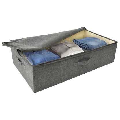 Úložné Boxy 2 Ks Textil 70 X 40 X 18 Cm Antracitové