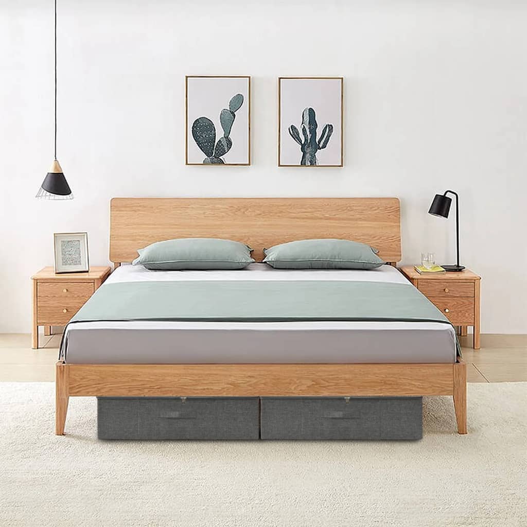 Úložné Boxy 2 Ks Textil 70 X 40 X 18 Cm Antracitové