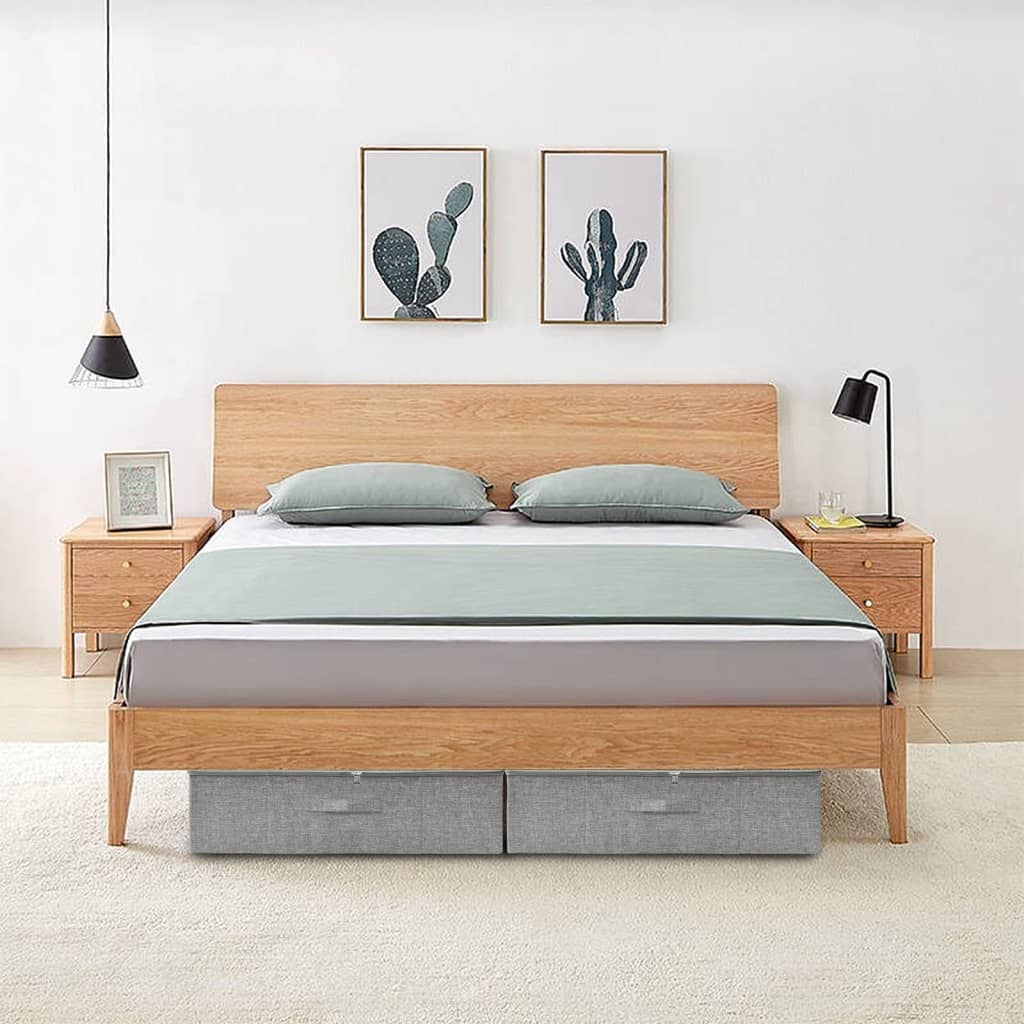 Úložné Boxy 2 Ks Textil 70 X 40 X 18 Cm Šedé