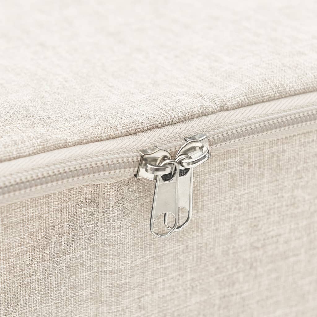 Úložné Boxy 2 Ks Textil 70 X 40 X 18 Cm Krémové