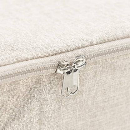 Úložné Boxy 2 Ks Textil 70 X 40 X 18 Cm Krémové