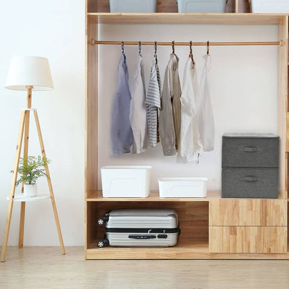 Úložné Boxy 2 Ks Textil 43 X 34 X 23 Cm Šedé