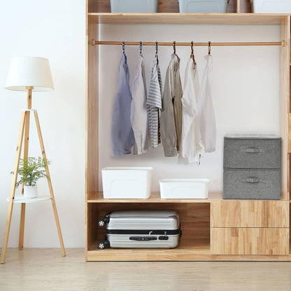 Úložné Boxy 2 Ks Textil 43 X 34 X 23 Cm Šedé