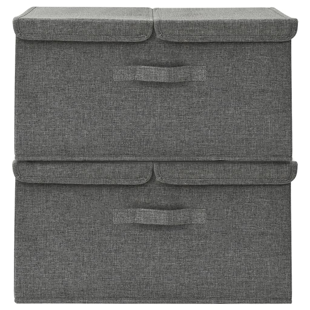 Úložné Boxy 2 Ks Textil 50 X 30 X 25 Cm Antracitové