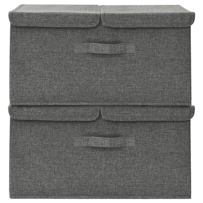 Úložné Boxy 2 Ks Textil 50 X 30 X 25 Cm Antracitové